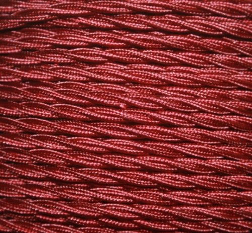 Textilkabel, Stoffkabel, Lampen Kabel Strom, 2-adrig, 2x0,75mm², GWH-Bordeaux Rot