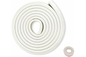 HIMRY 5M Protezione Bordi L-Forma Protezioni Antispigolo in Schiuma per la Sicurezza dei Vostri Bambini, Striscia Paraspigolo Spigolo, Extra Spesso Bordi Protezione, off-Bianco KXD7000 off-White