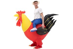IRETG Costumi gonfiabili del gallo del giro-on gonfiabili che gonfiano i costumi del pollo per la dimensione adulta del Cosplay di Natale di Halloween del partito