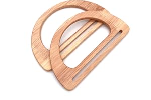 POFET 2Pcs D Form Holzgriff Ersatz für handgefertigte Tasche Handtaschen Geldbörse Griff charmanten Rahmen Leinwand Einkaufstasche