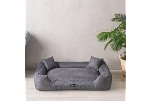 EXCLUSIVE BED exclusiveBED Legowisko dla małego psa Puffi | Rozbieralne z antypoślizgowym spodem | Miękkie legowisko odporne na rozdarcia (L+| 90x70cm, Szary)