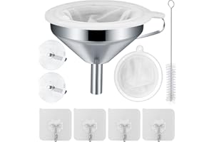 XKQYX Embudo de Cocina Acero Inox, Embudo de Metal 13 cm/5 Pulgadas con Colador de Filtro de Alimentos para Llenar Botellas, Aceites, Jugo, Embudo de Mermelada