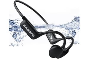 SANOTO Swimming headphones, Bone Conduction Headphones IPX8 Waterproof Swimming, Bluetooth 5.3 Bone Conduction Headphones, 16GB MP3, Random/Sequence Play, Auto Save