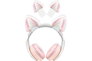 otuiaim Kitty Ears Decorativo per Cuffie, Universale Cospaly Decorazione delle Orecchie di Gatto Carino, compatibile con Headset Hypre, Logi G ecc., installazione con Cinghie Regolabili, Rosa
