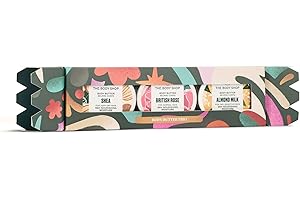 The Body Shop Body Butter Trio Gift Set (3x 50ml), Festive Mini Body Butters in Shea, Almond Milk & British Rose, Rich Moisturisers for Soft & Smooth Skin, Vegan