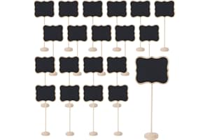 KOSHIFU 20 Pz Mini Lavagnette per Buffet Numeri da Tavolo Mini Lavagna Legno Lavagnette Promemoria Segnaposto con Supporto per Matrimoni Sala da Pranzo Feste di Compleanno Negozio Prezzi Bar