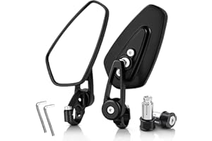 AULESSE Rétroviseur Moto Universel 7/8", Retroviseur Moto Embout de Guidon d'aluminium CNC, Rétroviseur Latéral HD pour XJ6 MT01 MT03 MT07 MT09 FZ09 SV100 Scooters Cruiser