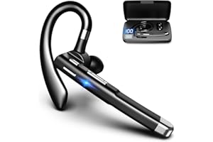 Hsility Bluetooth Headset For Cell Phones 180Hrs Standby Time With LED Charging Case 270 Degrees Rotatable Mic Hands Free Touch Control and Bluetooth 5.1 Version