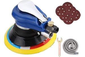 BALLSHOP Air Random Orbital Sander 6" 150MM 10000RPM Random Orbital Palm Sander Pneumatic Palm Sander with Vacuum Hose 6 Sandpaper for Grinding Car Metal Wood Wax Work