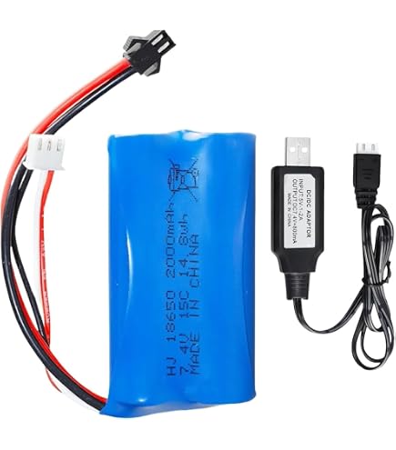 Batterie Lithium Polymère 7.4V 1200mAh 18650 – Pour Voiture Télécommandée 4×4 Et Véhicule D'escalade