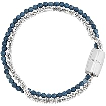 Breil Bracciale Uomo Collezione Savage – Acciaio Lucido E Silicone Nero Con Cuciture A Contrasto, Lunghezza Regolabile Fino A 22 Cm