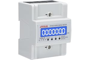 JOYELEC Dreiphasenzähler 3 Phasen 4Leiter 3x230V/400V 5–100A 50/60Hz Impulszähler Stromzähler digitaler LCD kalibriertes Stromverbrauchsmesser für DIN Hutschiene