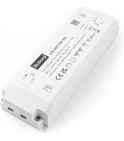 TorqCali APC-35-350 35W Constant Current LED Driver Power Supply, 350mA, 28- 100V Output, IP42, Class 2, for LED Lighting, Horticulture, and Signage Applications