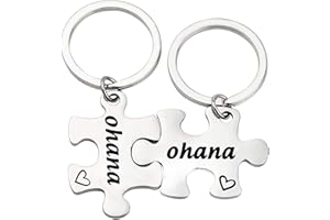BAUNA Ohana Puzzle keychain set Ohana Means Family BFF Gift (Ohana Puzzle)