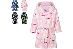 Lodunsyr Accappatoio e Vestaglie Morbido Bambine Ragazze Accappatoi Per Bambini Ragazzi Pigiami Regali Accappatoio Bambina Bambino Cappuccio Vestaglia 2-9 Anni