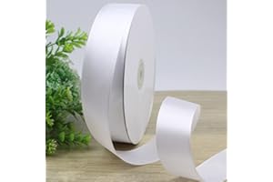 CC Wonderland Zone Ruban Satin Blanc 91m x 25mm - Décoration et Cadeau pour Mariage, Tissu Blanc