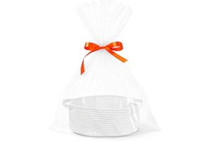 APOMOONS Panier Cadeau Vide à Garnir Tressé avec Sacs Cadeaux et Rubans, Panier Garni A Offrir Panier de Présentation Vide pour Fête Prénatale, Anniversaire, Mariage, Pâques