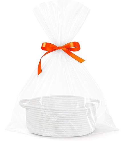 Panier Cadeau Tressé Vide à Garnir - 30x20x12.5 Cm, Avec Sac Et Ruban - Rangement Déco (Rose, Noir, Blanc)