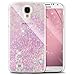 Produktbild EMAXELERS Galaxy S4 Hülle Liquid Flüssige Fließend Glitter Glitzer Fluoreszierendes Herz Sparkle Klar Hart Plastik Tasche Handytasche Für Samsung Galaxy S4,Fluorescent Heart:Blue Pink