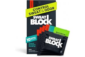 SweatBlock Antiperspirant Wipes - Maximum Clinical Strength - Treat Hyperhidrosis & Excessive Sweating for Men, Women, and Teens - up to 7 Days Protection Per Wipe - Dermatologist Tested, 10 ct.