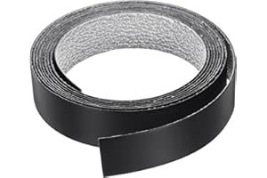 Sourcing Map Edge Banding, 1-1/8 inch x 9.84ft Pre-Glued Black PVC Flexible Edge Banding for Cabinet Repair & Furniture Restoration