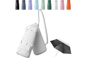 Sykerout Travel Umbrella, Mini Umbrella Sun Umbrella with Capsule Case, Small Umbrella Mini Umbrellas for Women Handbag Pocket Umbrella Travel Umbrella Handbag Umbrella