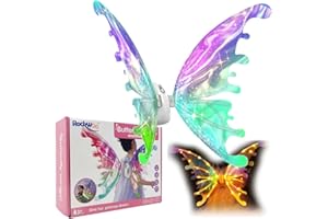 BLOOOK Alas luminosas, alas de hadas eléctricas, alas de hada, alas de mariposa LED, disfraz de elfo, para niños, adultos, fiestas temáticas de hadas