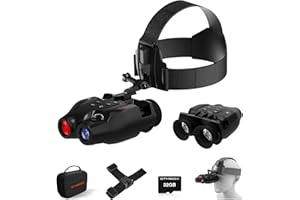 XYTEC 4k Binoculares Visión Nocturna Prismáticos de Visión Nocturna - Alcance 300m en Oscuridad Total, 5X Zoom, Grabación 1080P, Infrarrojo Ajustable, Resistente para Exteriores