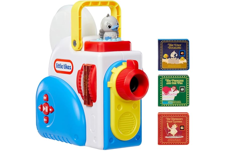 Little Tikes Story Dream Machine Starter Pack with 3 Classic Fairytale Stories - Light, Sound, and Audio Projector for Kids - Includes 3 Stories and 1 Character - For Kids Ages 3+ Years