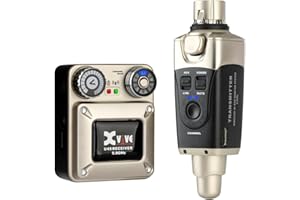 Xvive - U45 IN-EAR MONITOR - Sistema di monitoraggio in-ear wireless 5.8ghz trasmettitore e ricevitore bodypack per studio, prove con la band, esibizioni dal vivo, modalità di scansione dei canali