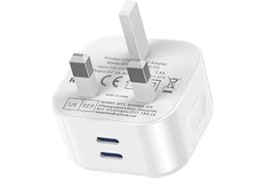 UGKENT USB C Plug Fast Charger 25W Type C Port Phone Plugs USBC Charge Adaptor UK Compatible with iPhone 17 Pro Max Air 16e 16 Plus 16 Pro Max 15 Series 14 13 12 11 Watch iPad Pro A16 10th 11th