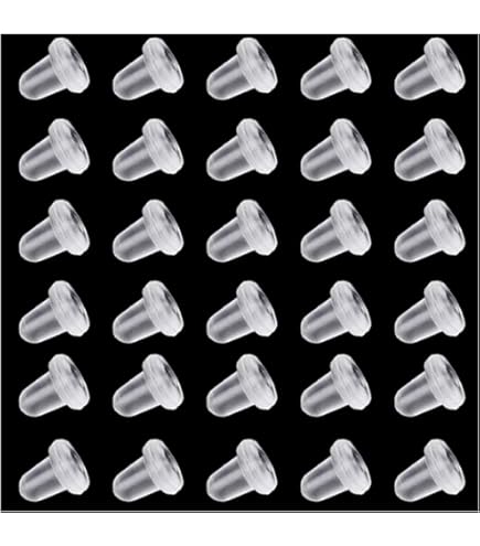 20 Fermagli Per Orecchini In Silicone Ipoallergenico - Trasparenti, 9.6x7.5mm, Per Orecchini Pendenti - Foto 8