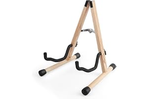 HilerPunk Gitarrenständer,Ständer für Akustikgitarre Ständer für klassische Gitarre A-Frame faltbar,einfache Montage und tragbar,solide Halterung,langlebig (Aschebaum)