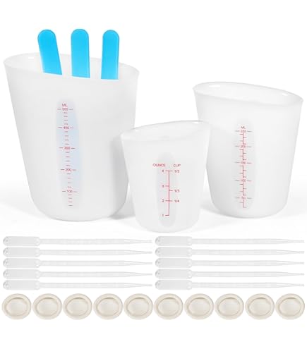 Siliconen maatbekers, 500ml & 250ml grote herbruikbare hars maatbeker, 6 stuks siliconen mengen gietbekers voor epoxyhars, gietvormen, sieraden maken, doe -het-zelf, kunst en ambachten Siliconen maatbekers, 500ml & 250ml grote herbruikbare hars maatbeker, 6 stuks siliconen mengen gietbekers voor epoxyhars, gietvormen, sieraden maken, doe -het-zelf, kunst en ambachten