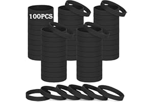 HONTIUS 8'' Braccialetti In Gomma, 100 Pezzi Braccialetti In Silicone, Nero Vuoto Elastici di Gomma per Uomo Donna Scuola Insegnante Squadra Festa