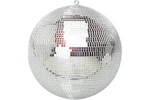 FX Lab 12-Inch Silver Disco Ball, Durable Mirror Glitter Sphere with Premium Reflective Shards, Ideal for DJs, Party Venues, Dance Floors, Sparkling Visual Effect Lighting Decor
