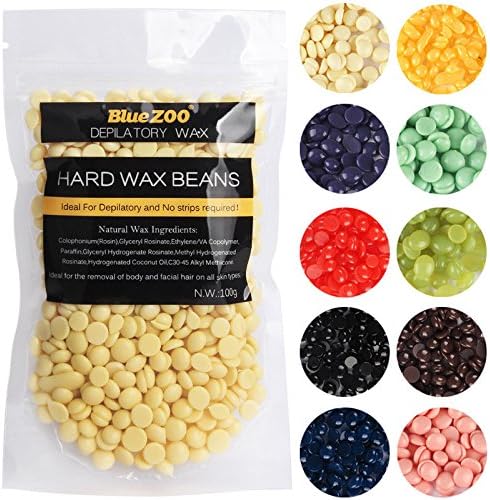 Wax Whiz 100g-300g **VIRTUALLY PAINLESS** Depilatory Hard Wax Beans For Men/ Women Waxing Beard, Ears, Nose, Bikini, Body Hair Removal (100g, Green Tea)