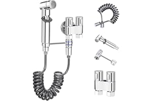 ALLILUYAA Duchas Higienicas para WC,Ducha Bidet para WC,Ducha Bidet con Soporte,Adaptador y Manguera WC 1.5m,para Inodoro,Baño de Mascotas,Higiene Personal