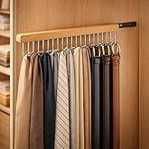 HOME CUBE 1 Pc Adhesive Wooden Sliding Hook for Clothes Hanging with 12 Hooks, Clothes Hanger, Cabinet Hangers, Wall Mounted 