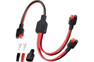 Xiatiaosann for Anderson Y Splitter Cable Connector 1 to 2 45A Solar Panel Extension Cable Branch Parallel Adapter for GZ Jackery Power Pole Port RV Solar Generator Power Station