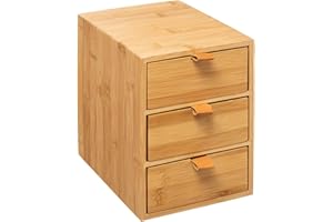 5 FIVE SIMPLY SMART 5five - boîte 3 tiroirs bambou lanières cuir