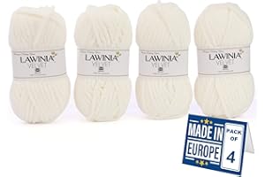 LAWINIA -Velvet Premium Soft Chenille Yarn Chunky, Velvet Yarn Crochet, Does NOT SHED, Plush Blanket Wool for Crochet, Thick Chunky Wool for Knitting, Pack of 4
