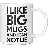 Mug Monster - I Like Big Mugs and I Cannot Lie Giant Mug, Extra Large Tea Cup - Ceramic Coffee Mug/Cup, Gift for Men or Women