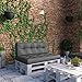 Produktbild animalmarketonline Gartenmöbel Set-Kissen für Paletten Auflage Sitz und Rückenlehne anthrazit