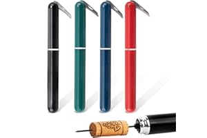 FBBULES Tire Bouchon Pompe à Air 2-en-1 avec Coupe-Capsule, Lot de 4 Ouvre-Bouteille à Pression d'air Rapide pour Maison Restaurant Fête, Cadeau Amateurs Vin Professionnel