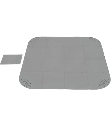 Tapis Rond Pour Spa/piscine - 3,7 M De Diamètre - Antidérapant, Absorbant - Protection Sol Pour Terrasse, Jardin - Extérieur/intérieur - 6