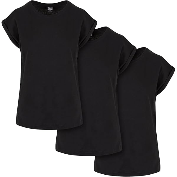 Urban Classics Ladies Lace 90´s Top T-Shirt, Nero, L Donna