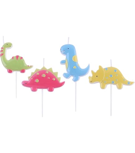 Amscan 9903981 Dinosaur Birthday Candle, Multi-Colour