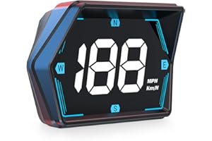 Shkalacar Head Up Display MPH Speed Meter, GPS Speedometer Universal Car Heads-up Display 3 Inch with Compass Overspeed Alarm for All Vehicles, Plug and Play