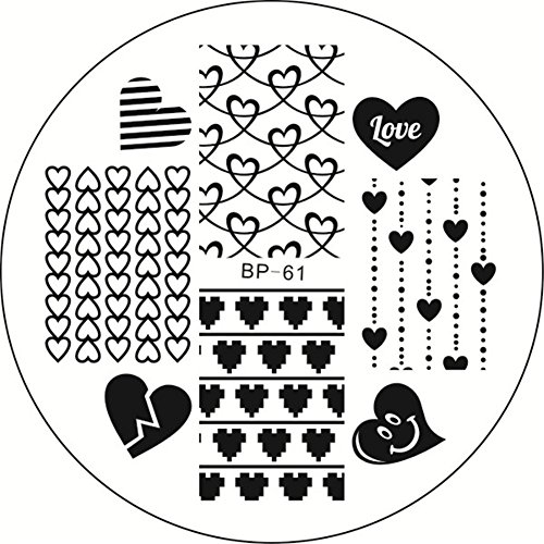 Born Pretty Nail Art Stamping Template Image Plate Love Heart